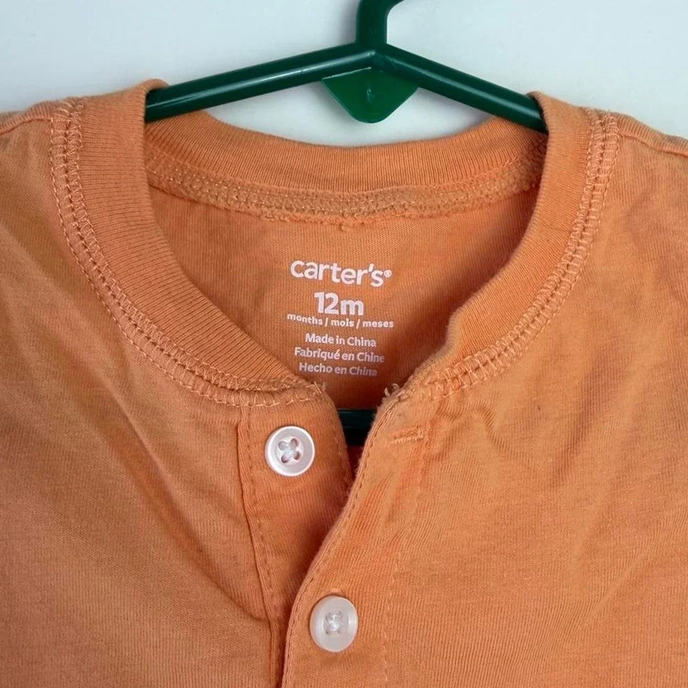 Carter's Baby Toddler orange romper 12 months